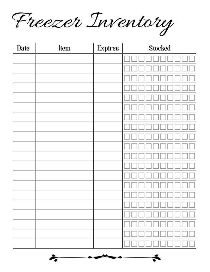 food-inventory-printables-the-digital-download-shop for Free Printable Freezer Inventory List Food Inventory Printables | The Digital Download Shop for Free Printable Freezer Inventory List