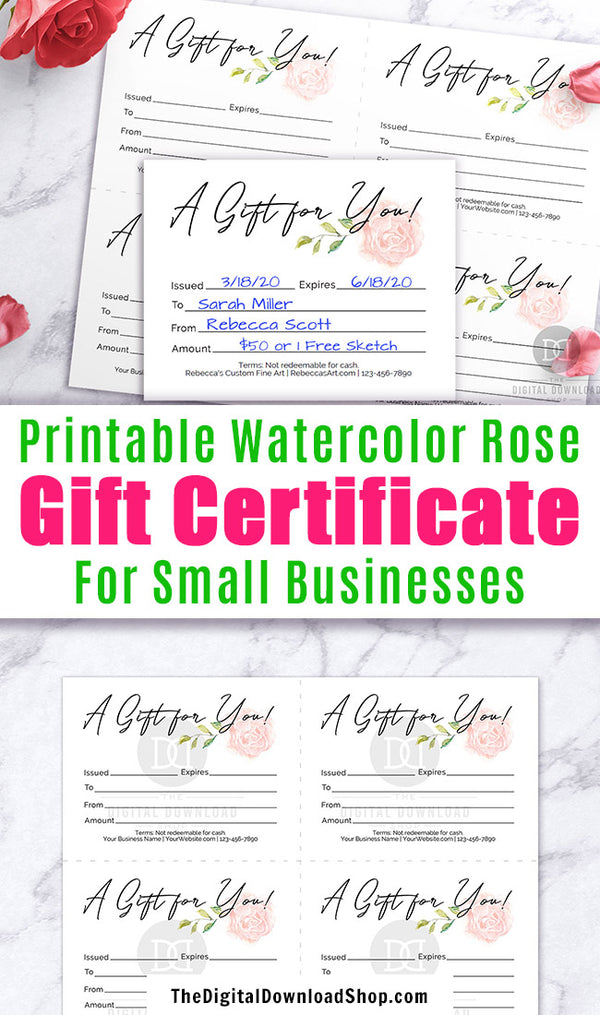 gift-certificate-printable-editable-rose-the-digital-download-shop for Free Printable Nail Gift Certificate Gift Certificate Printable Editable- Rose | The Digital Download Shop for Free Printable Nail Gift Certificate
