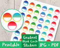 Gradient Blank Circle Printable Planner Stickers