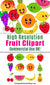 Happy Fruit Clipart- These cute smiling fruits would be perfect for teaching about healthy foods in the classroom, or for creating fun spring/summer projects or scrapbook layouts! | kawaii fruit, cute fruit, healthy food graphics, #clipart #graphics #DigitalDownloadShop
