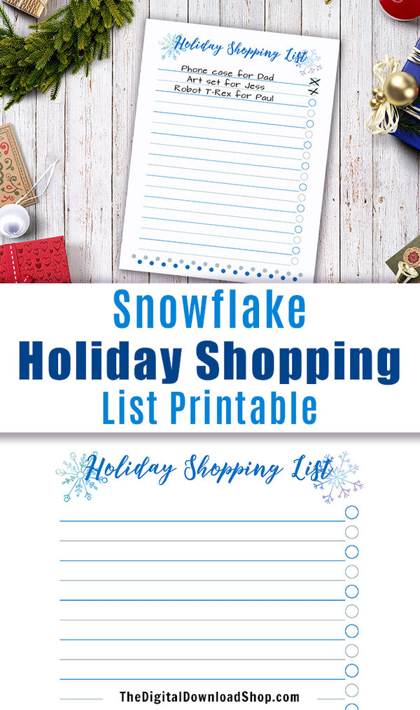 Holiday Shopping List Printable-