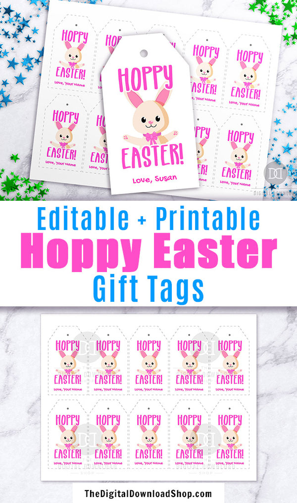 Easter Tags Printable- Hoppy Easter
