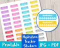 Hydration Tracker Printable Planner Stickers