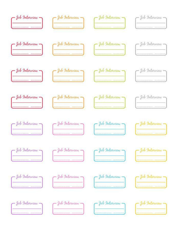 Job Interview Printable Planner Stickers - The Digital Download Shop