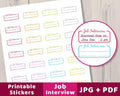 Job Interview Printable Planner Stickers