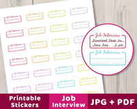 Job Interview Printable Planner Stickers - The Digital Download Shop