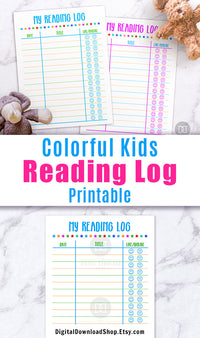 Kids Reading Log Printable- This kids book log is perfect for summer reading lists or for keeping track of reading at any time of year!