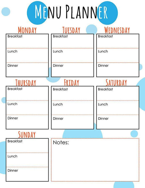 Meal Planner Printable - The Digital Download Shop