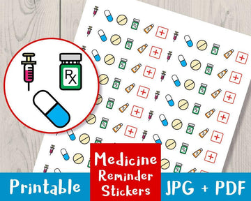 Medicine Reminder Printable Planner Stickers