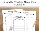 Menu Plan Printable - The Digital Download Shop