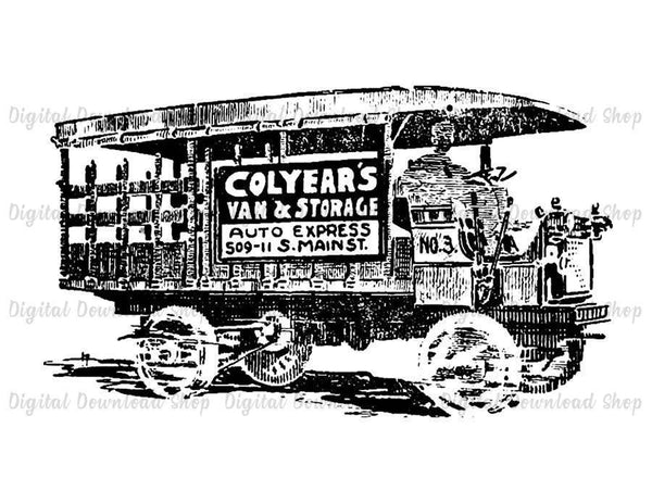 Moving Truck Vintage Image - The Digital Download Shop