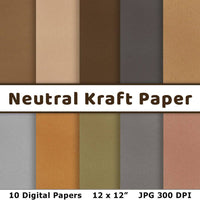 Neutral Kraft Paper Digital Papers - The Digital Download Shop