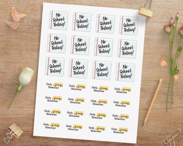 No School + Early Dismissal Printable Planner Stickers