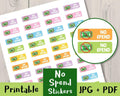 No Spend Reminder Printable Planner Stickers