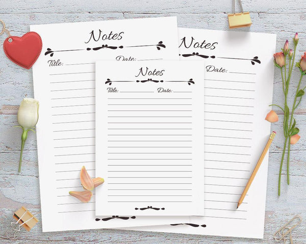 Notes Page Printable - The Digital Download Shop