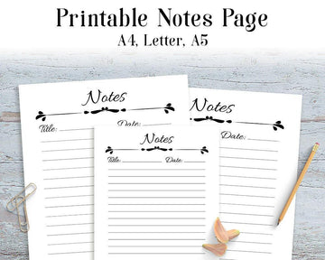 Notes Page Printable