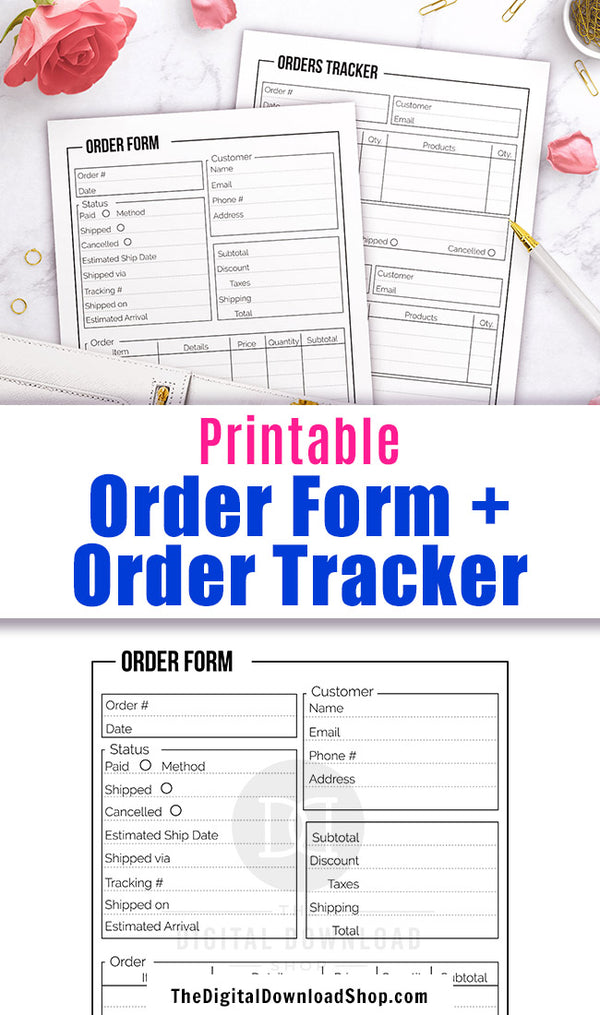 Use these printable order form templates to keep track of your orders and their current statuses.