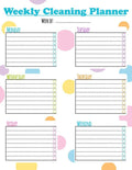 Pastel Polka Dots Cleaning Planner Printable