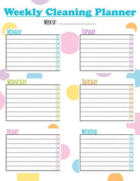 Pastel Polka Dots Cleaning Planner Printable - The Digital Download Shop