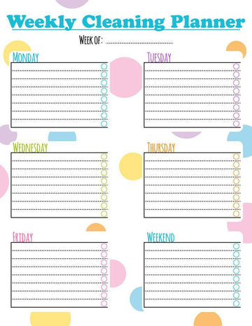 Pastel Polka Dots Cleaning Planner Printable