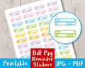 Bill Pay Reminder Printable Planner Stickers