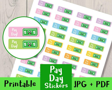 Pay Day Printable Planner Stickers