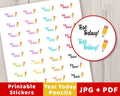 Pencil Test Today Printable Planner Stickers