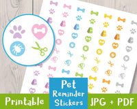 Pet Reminder Printable Planner Stickers - The Digital Download Shop