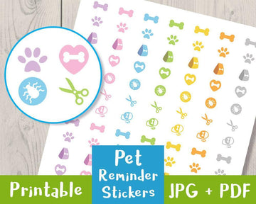 Pet Reminder Printable Planner Stickers