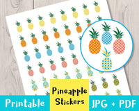 Pineapple Printable Planner Stickers - The Digital Download Shop