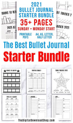 This big bujo printable bundle is perfect for beginners starting their first bullet journal in 2021, or for experienced bullet journalers who just want to put their 2021 bujo together fast! | #bulletJournal #bujo #planner #printables #DigitalDownloadShop