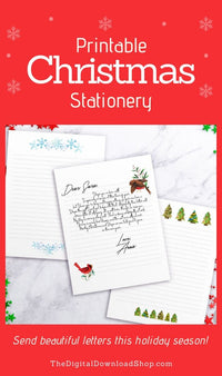 3 Christmas Stationery Paper Printables- These are perfect for kids writing letters to Santa, Santa writing letters to kids, or just for writing to family and friends! | #stationery #stationary #Christmas #letterToSanta #DigitalDownloadShop
