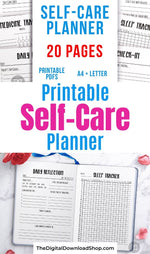 Self-Care Planner Printables Bundle- If you want to stay on top of your self-care, you need to get this printable self-care planner bundle! | #selfCare #mentalHealth #plannerPrintables #planner #DigitalDownloadShop