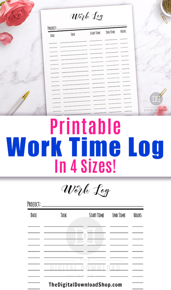 work-log-printable-the-digital-download-shop for Free Printable Daily Work Log Work Log Printable | The Digital Download Shop for Free Printable Daily Work Log