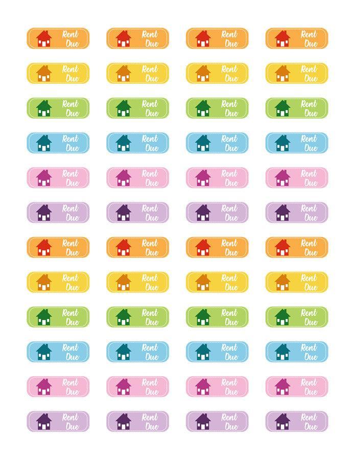 Rent Due Printable Planner Stickers | The Digital Download Shop