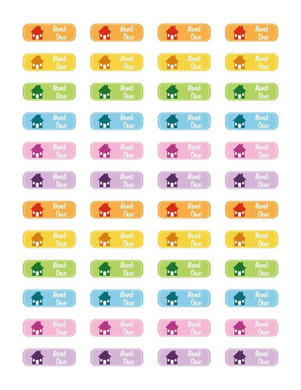 Rent Due Printable Planner Stickers - The Digital Download Shop