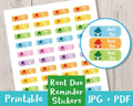 Rent Due Printable Planner Stickers