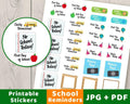 School Year Printable Planner Stickers