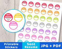 Sent Resume Printable Planner Stickers - The Digital Download Shop