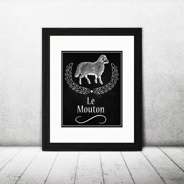 Sheep Le Mouton Chalkboard Printable Wall Art