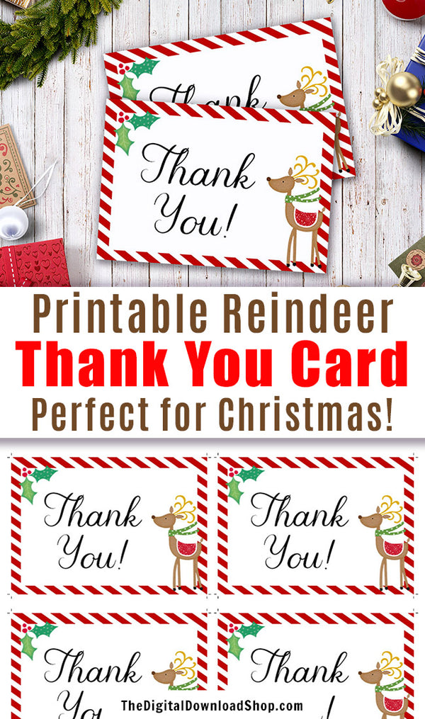 Printable Thank You Card- Christmas Reindeer- Digital Download Shop | The Digital Download Shop printable-thank-you-card-christmas-reindeer-digital-download-shop-the-digital-download-shop