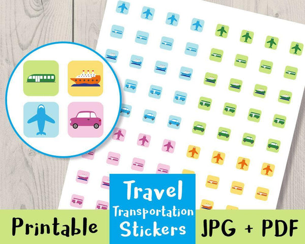 Travel Printable Planner Stickers - The Digital Download Shop