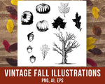Vintage Fall Clipart - The Digital Download Shop