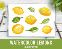 Watercolor Lemons Clipart - The Digital Download Shop