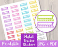 Weekly Habit Tracker Printable Planner Stickers