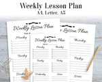 Weekly Lesson Plan Printable - The Digital Download Shop