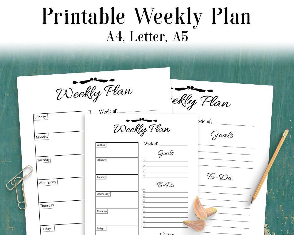 Weekly Plan Printable | The Digital Download Shop weekly-plan-printable-the-digital-download-shop