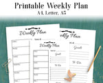 Weekly Plan Printable - The Digital Download Shop