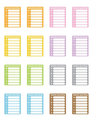 Weekly Spending Printable Planner Stickers