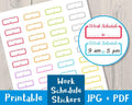 Work Schedule Printable Planner Stickers